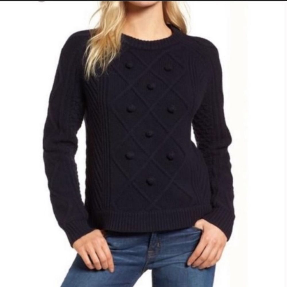 🔺️J. Crew Blue Textured Wool Sweater Large